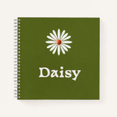 Witte Daisy 8.5x8.5"Spiraal Notitieboek (Voorkant)
