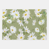 Witte Daisy Baby shower Pastel groene tuin Inpakpapier Vel (Voorkant)