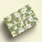 Witte Daisy Baby shower Pastel groene tuin Inpakpapier Vel