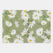 Witte Daisy Baby shower Pastel groene tuin Inpakpapier Vel (Voorkant 2)