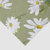 Witte Daisy Baby shower Pastel groene tuin Tissuepapier (Detail)