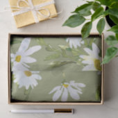 Witte Daisy Baby shower Pastel groene tuin Tissuepapier (Geschenk)