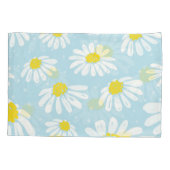 Witte Daisy Blauwe Achtergrond Naadloos Kussensloop (Achterkant)