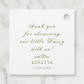 Witte Daisy Bloem Baby Shower Bedankt  Bedankjes Labels (Achterkant)