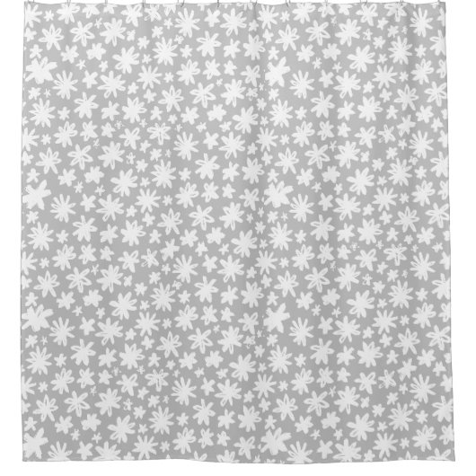 Witte Daisy Bloem Douche Gordijn (Voorkant)