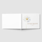 Witte Daisy Bloem Elegante Botanische Bruiloft Gastenboek (Volledig)