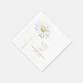 Witte Daisy Bloem Elegante Wildbloemen Viering Servet (Hoek)