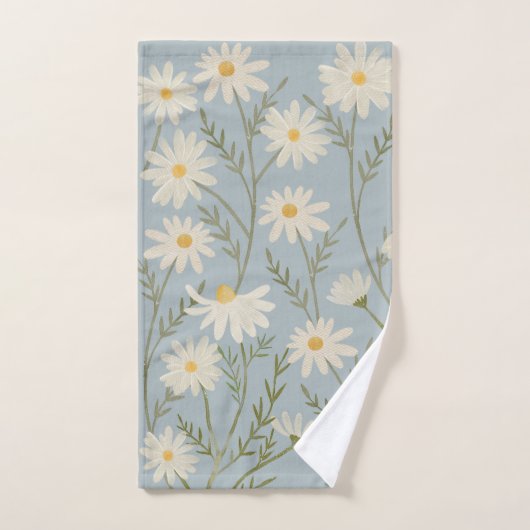 Witte Daisy Bloem Floral Bad Handdoek (Handdoek)