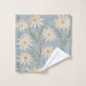 Witte Daisy Bloem Floral Bad Handdoek (Wasdoekje)