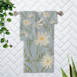 Witte Daisy Bloem Floral Bad Handdoek
