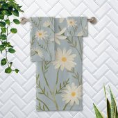Witte Daisy Bloem Floral Bad Handdoek