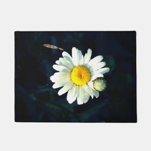 Witte Daisy Bloem Foto Deur Mat (Voorkant)