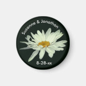 Witte Daisy bloem gepersonaliseerde bruiloft Magneet (Voorkant)