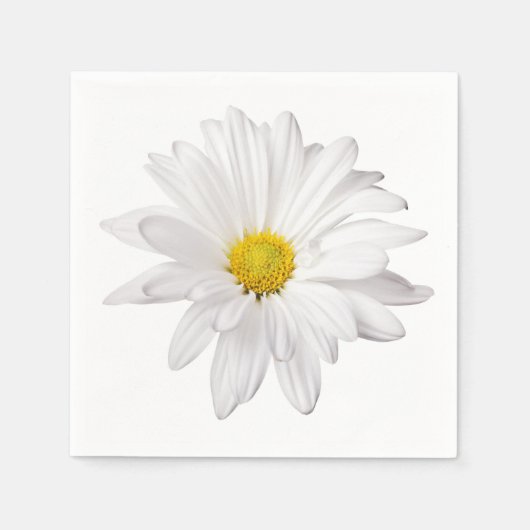 Witte Daisy Bloem Illustratie Bloemen Daisies Servetten (Voorkant)