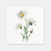 Witte Daisy Bloem Illustratie Bloemen Servetten (Voorkant)