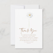 Witte Daisy Bloem Leuke Elegante Kleine Dank u Bedankkaart (Voorkant)