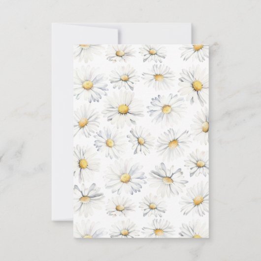 Witte Daisy Bloem Leuke Elegante Kleine Dank u Bedankkaart (Achterkant)