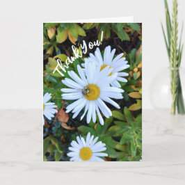 Witte Daisy bloem met een Bee Thank You Card Bedankkaart