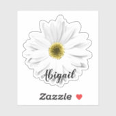 Witte Daisy Bloem Naam Sticker (Vel)