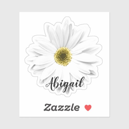 Witte Daisy Bloem Naam Sticker (Vel)