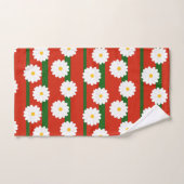 Witte Daisy Bloem rood Vrolijke Kerstvakantie Bad Handdoek (Handdoek)