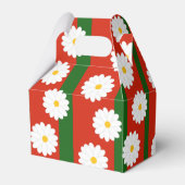 Witte Daisy Bloem rood Vrolijke Kerstvakantie Bedankdoosjes (Achterkant)