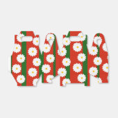 Witte Daisy Bloem rood Vrolijke Kerstvakantie Bedankdoosjes (Uitgevouwen)