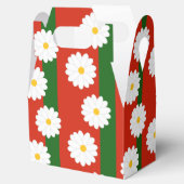 Witte Daisy Bloem rood Vrolijke Kerstvakantie Bedankdoosjes (Geopend)