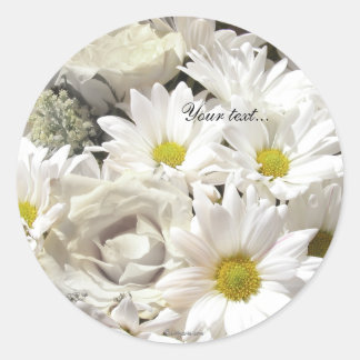 Witte Daisy Bloemen Aangepaste Envelop Afdichtinge Ronde Sticker