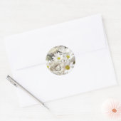 Witte Daisy Bloemen Aangepaste Envelop Afdichtinge Ronde Sticker (Envelop)
