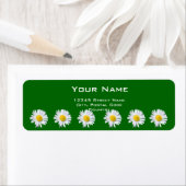 witte daisy bloemen adreslabel etiket (Insitu)
