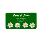  witte daisy bloemen adreslabel etiket (Voorkant)