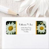 witte daisy bloemen adreslabel etiket (Insitu)