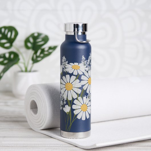 Witte Daisy Bloemen Boeket Waterfles (Yoga)