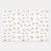 Witte Daisy Bloemen Boho Elegante Wildbloemen Cade Inpakpapier Vel (Voorkant 2)