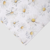 Witte Daisy Bloemen Botanische Boho Patroon Tissuepapier (Detail)