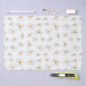 Witte Daisy Bloemen Botanische Boho Patroon Tissuepapier (Craft)