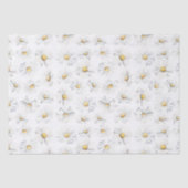 Witte Daisy Bloemen Botanische Boho Patroon Tissuepapier (Voorkant)