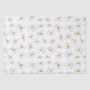 Witte Daisy Bloemen Botanische Boho Patroon Tissuepapier