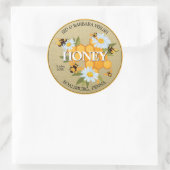 Witte Daisy Bloemen en Honing Bijen Ronde Sticker (Tas)