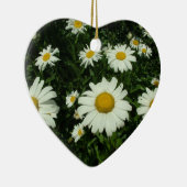 witte daisy bloemen gefeliciteerd keramisch ornament (Rechts)