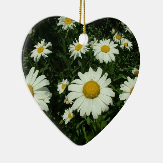 witte daisy bloemen gefeliciteerd keramisch ornament (Rechts)