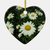 witte daisy bloemen gefeliciteerd keramisch ornament (Voorkant)