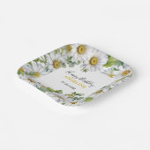 Witte Daisy Bloemen Greenery Verjaardag Papieren Bordje (Gebogen)