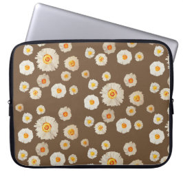 Witte Daisy Bloemen Neopreen Laptop Mouw 15" Laptop Sleeve