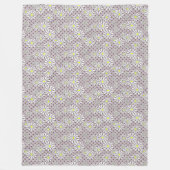 Witte daisy bloemen op een beige bruine stip fleece deken (Voorkant)