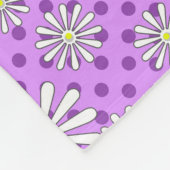 Witte daisy bloemen op een polka dot achtergrond fleece deken (Hoek)