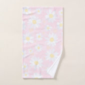 Witte Daisy Bloemen Roze Bloem Bad Handdoek (Handdoek)