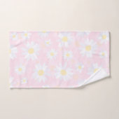 Witte Daisy Bloemen Roze Bloem Bad Handdoek (Handdoek)