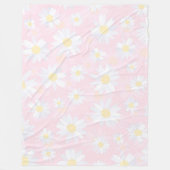 Witte Daisy Bloemen Roze Bloem Fleece Deken (Voorkant)